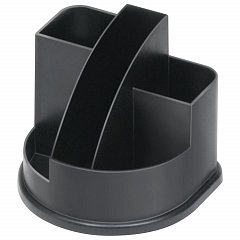 Подставка-органайзер BRAUBERG STYLE, 5 отделений, 132х122х108 мм, черная, 238096, ОР52 фото