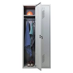 Шкаф металлический для одежды ПРАКТИК "ML/LS-21-80", двухсекционный, 1830х800х500 мм, 35 кг, разборный фото