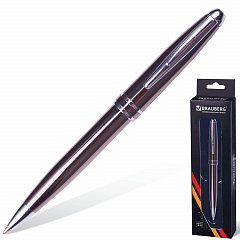 Ручка подарочная шариковая BRAUBERG "Oceanic Grey", корпус серый, узел 1 мм, линия письма 0,7 мм, синяя, 141420 фото