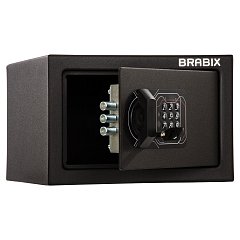 Сейф мебельный BRABIX "SF-170EL", 170х260х230 мм, электронный замок, черный, 291143, S103BR210614 фото