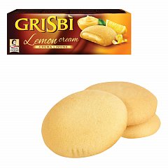 Печенье GRISBI (Гризби) "Lemon cream", с начинкой из лимонного крема, 150 г, Италия, 13828 фото
