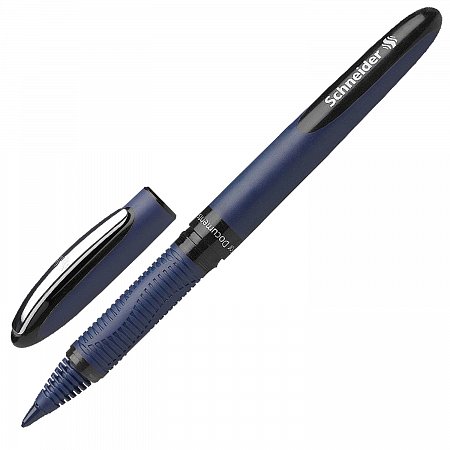 Ручка-роллер SCHNEIDER "One Business", ЧЕРНАЯ, корпус темно-синий, узел 0,8 мм, линия письма 0,6 мм, 183001 фото