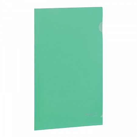 Папка-уголок жесткая BRAUBERG, зеленая, 0,15 мм, 221639 фото