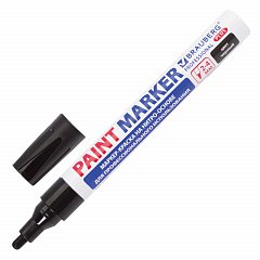 Маркер-краска лаковый (paint marker) 4 мм, ЧЕРНЫЙ, НИТРО-ОСНОВА, алюминиевый корпус, BRAUBERG PROFESSIONAL PLUS, 151445 фото