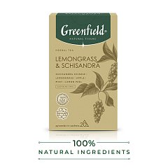Чай GREENFIELD Natural Tisane "Lemongrass, Schisandra" травяной, 20 пирамидок по 1,8, 1753-08 фото