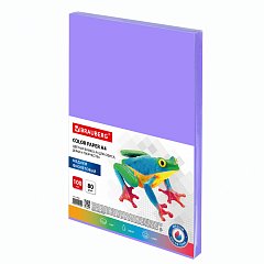 Бумага цветная BRAUBERG, А4, 80 г/м2, 100 л., медиум, фиолетовая, для офисной техники, 112456 фото