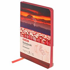 Блокнот МАЛЫЙ ФОРМАТ (100х150 мм) А6, BRAUBERG VISTA "Flamingo", под кожу, гибкий, тиснение фольга, 80 л., 112099 фото