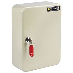 Шкафчик (Ключница) на 48 ключей BRAUBERG, 250х180х80 мм, с замком, + 48 брелоков, серый, 290338 фото