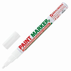 Маркер-краска лаковый (paint marker) 2 мм, БЕЛЫЙ, БЕЗ КСИЛОЛА (без запаха), алюминий, BRAUBERG PROFESSIONAL, 150869 фото
