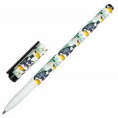Ручка шариковая BRAUBERG SOFT TOUCH GRIP "TOUCAN", СИНЯЯ, мягкое покрытие, узел 0,7 мм, 143720 фото