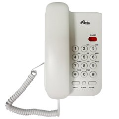 Телефон RITMIX RT-311 white, световая индикация звонка, тональный/импульсный режим, повтор, белый, 80002232 фото