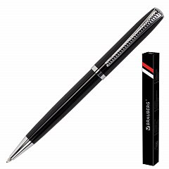 Ручка подарочная шариковая BRAUBERG "Cayman Black", корпус черный, узел 1 мм, линия письма 0,7 мм, синяя, 141410 фото