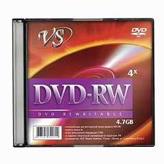 Диск DVD-RW VS, 4,7 Gb, 4x, Slim Case (1 штука), VSDVDRWSL01 фото