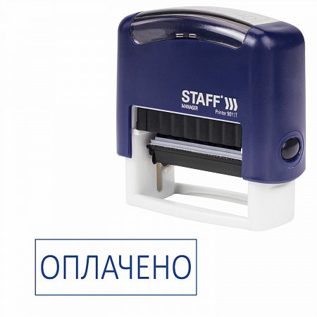 Штамп стандартный STAFF "ОПЛАЧЕНО", оттиск 38х14 мм, "Printer 9011T", 237421 фото