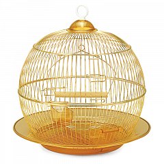 Клетка 350G для птиц круглая , золото, d350*330мм, Triol фото