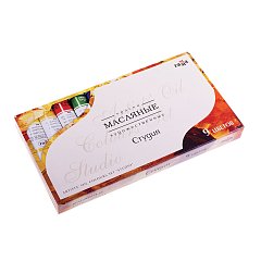 Краски масляные художественные ГАММА "Студия", 9 цветов, туба 46 мл, картонная упаковка, 201002 фото